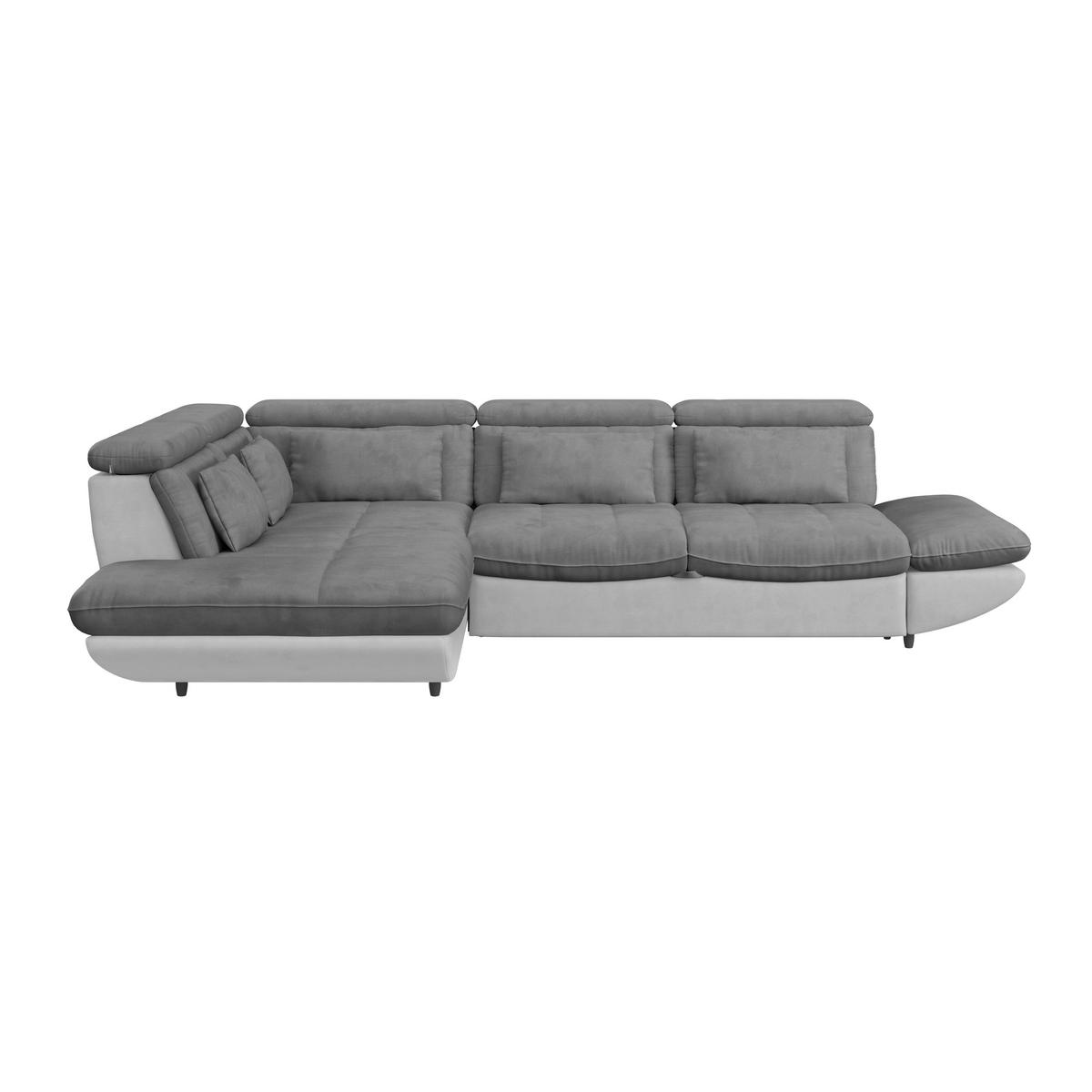 WOHNLANDSCHAFT Hellgrau, Dunkelgrau Mikrofaser  - Dunkelgrau/Hellgrau, MODERN, Kunststoff/Textil (311/233cm) - MID.YOU