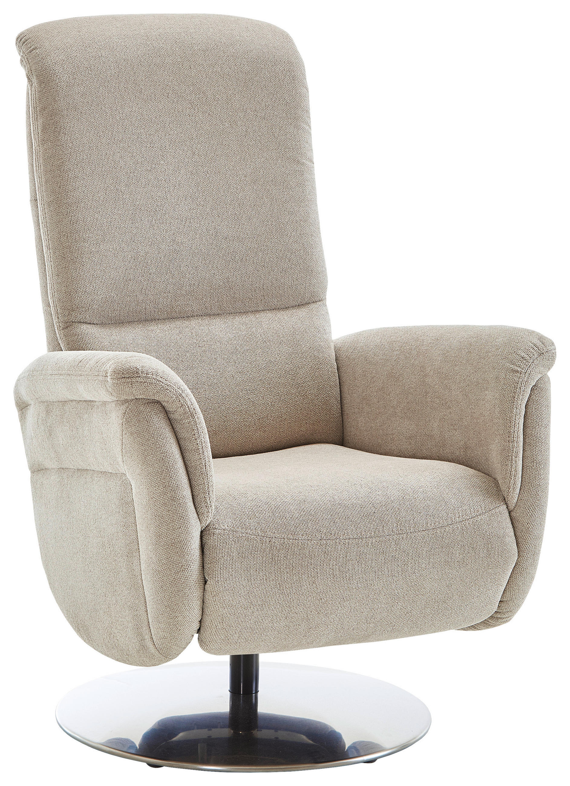 RELAXSESSEL Textil Beige  - Edelstahlfarben/Beige, Konventionell, Textil/Metall (79/112/94cm) - Beldomo Premium