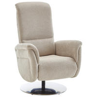 RELAXSESSEL Textil Beige  - Edelstahlfarben/Beige, Konventionell, Textil/Metall (79/112/94cm) - Beldomo Premium