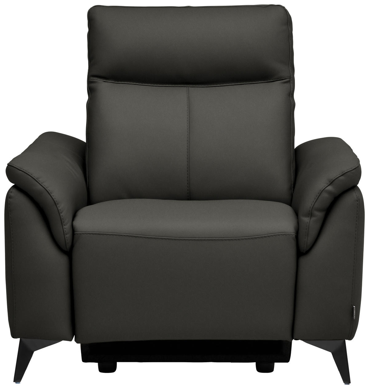 SESSEL Echtleder Anthrazit  - Anthrazit/Schwarz, Design, Leder/Metall (107/105/98cm) - Belluti