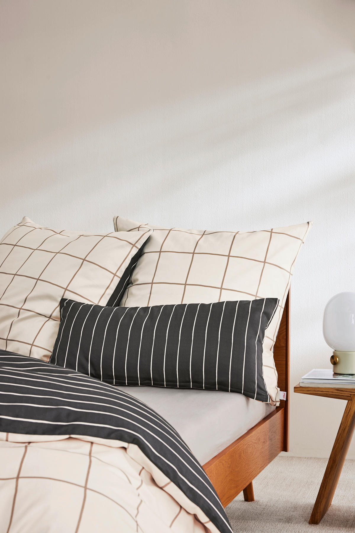 WENDEBETTWÄSCHE Makosatin 140/200 cm  - Beige/Grau, Design, Textil (140/200cm) - S. Oliver