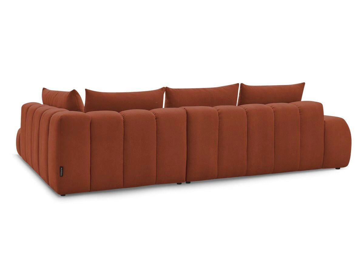 ECKSOFA Ottomane rechts  EVEREST Orange Struktur  - Schwarz/Orange, MODERN, Kunststoff/Textil (352/210cm)