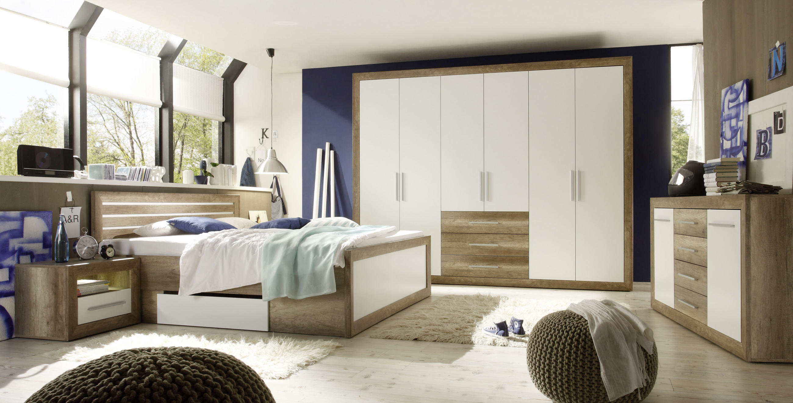 KOMODA 167/88/46 cm bijela, boje hrasta - bijela/boje hrasta, Design, drvni materijal/plastika (167/88/46cm) - Venda