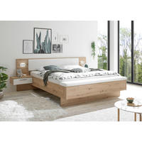 BETT 180/200 cm  in Weiß, Eiche Artisan  - Schwarz/Eiche Artisan, MODERN, Kunststoff/Textil (180/200cm) - Livetastic