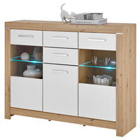HIGHBOARD 160/125/45 cm  - Weiss/Silberfarben, Design, Glas/Holzwerkstoff (160/125/45cm) - MID.YOU