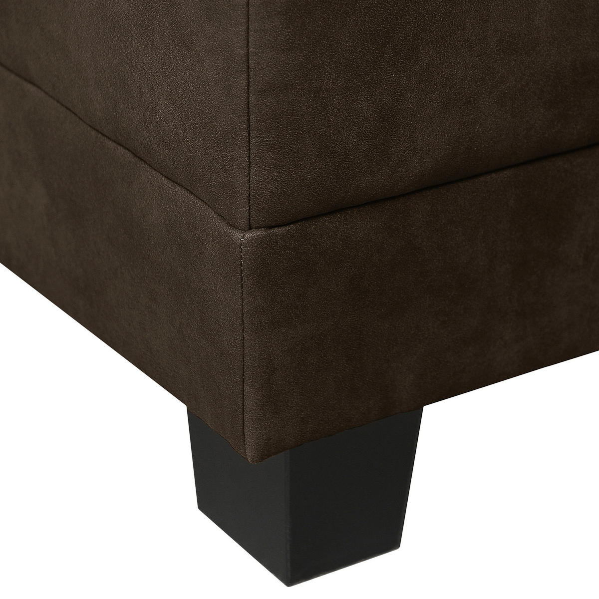 ECKSOFA in Mikrofaser Dunkelbraun  - Dunkelbraun/Braun, Design, Holz/Textil (144/200cm) - MID.YOU