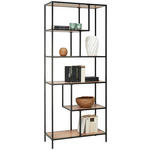 REGAL  77/185/33 cm Schwarz, Eichefarben  - Eichefarben/Schwarz, Trend, Holzwerkstoff/Metall (77/185/33cm) - Xora