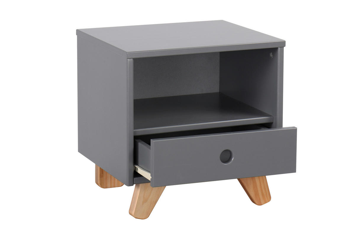 NACHTKÄSTCHEN 40/40/35 cm  in Grau  - Naturfarben/Grau, Design, Holz/Holzwerkstoff (40/40/35cm) - Livetastic