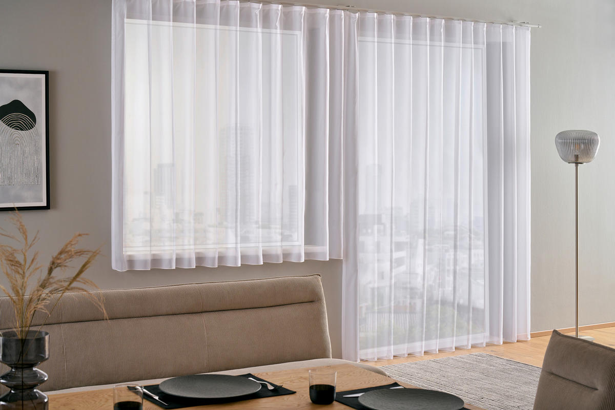 KUSOVÁ ZÁCLONA, 300/175 cm - biela, Basics, textil (300/175cm) - Esposa