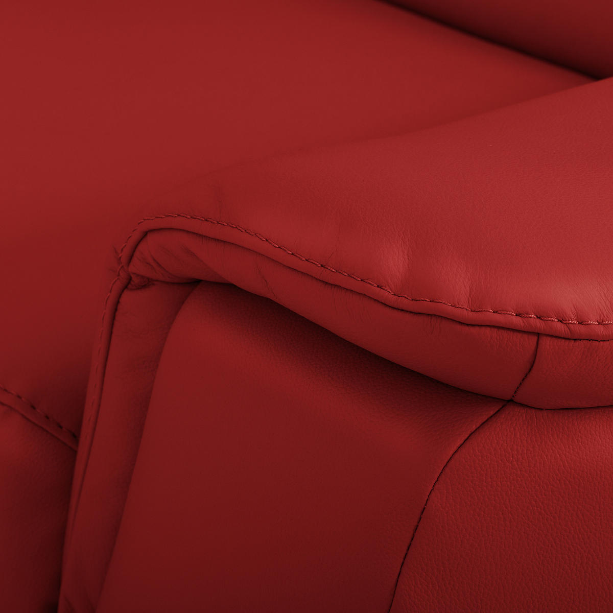 WOHNLANDSCHAFT Rot Kombination Echtleder/Lederlook Bettkasten, Schlaffunktion, Rücken echt, Armteilverstellung, Kopfteilverstellung  - Rot, Leder/Metall (211/262cm) - Celina Home