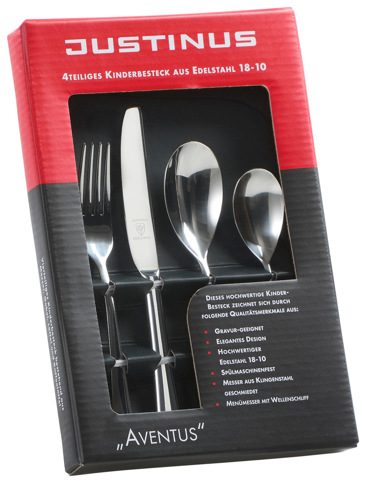 DETSKÝ PRÍBOR - farba ušľachtilej ocele, Basics, kov - Justinus