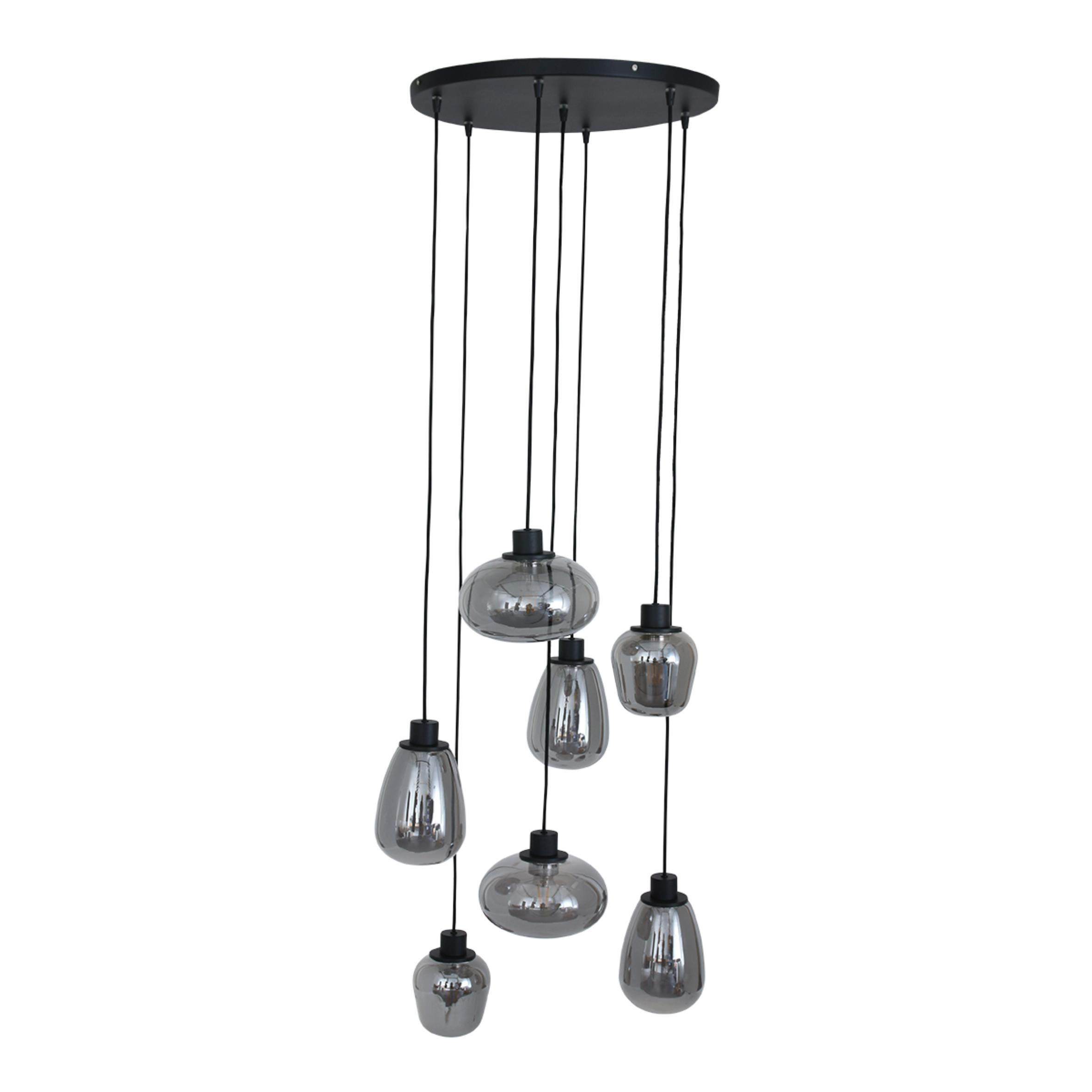 PENDELLEUCHTE 50/60-350/50 cm - Schwarz, Trend, Glas/Metall (50/60-350/50cm)
