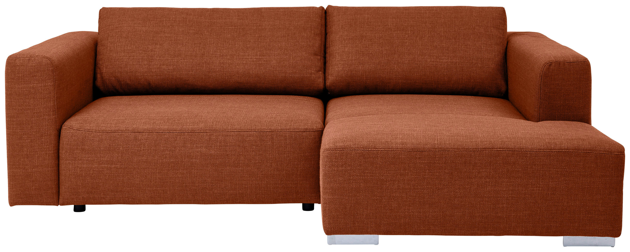 ECKSOFA inkl. Funktion Heaven Terracotta Flachgewebe  - Chromfarben/Terracotta, KONVENTIONELL, Textil/Metall (242/162cm) - Tom Tailor