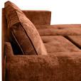 ECKSOFA Rostfarben Flachgewebe - Rostfarben/Schwarz, KONVENTIONELL, Textil/Metall (252/162cm) - Carryhome