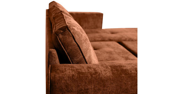ECKSOFA Rostfarben Flachgewebe - Rostfarben/Schwarz, KONVENTIONELL, Textil/Metall (252/162cm) - Carryhome