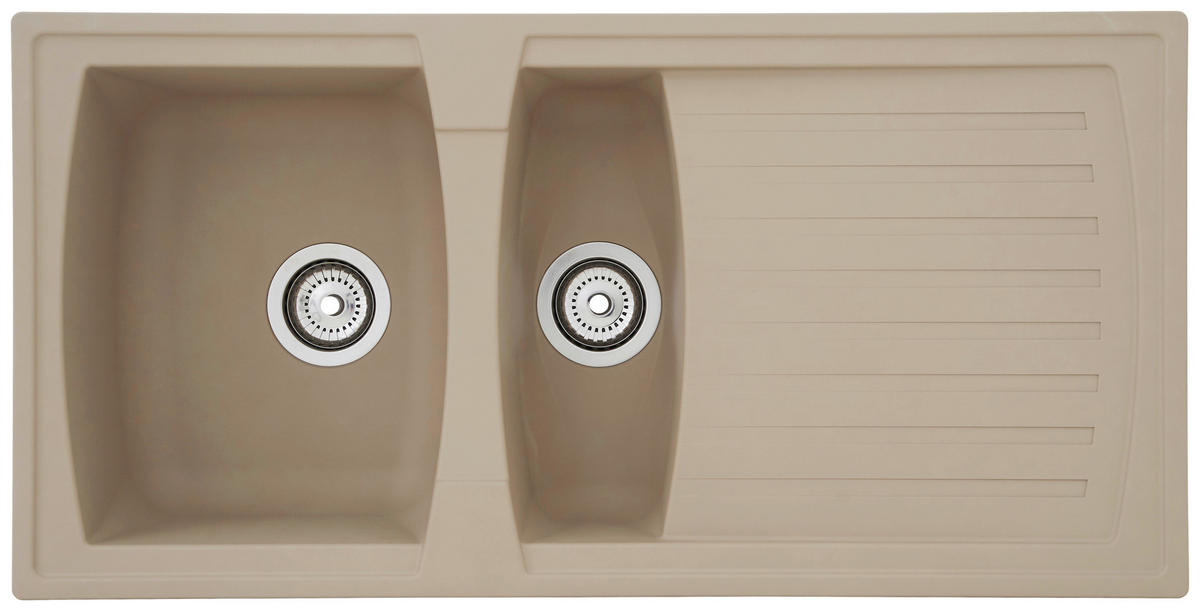 SPÜLE 1712BOSTON100X50B  - Beige, Trend, Glas/Kunststoff (100/20/50cm) - Respekta