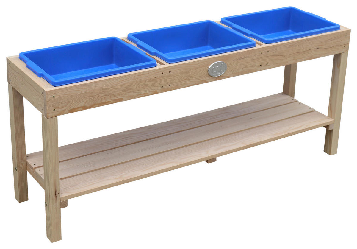 SAND- UND WASSERTISCH  - Blau/Braun, KONVENTIONELL, Holz/Kunststoff (124/50/27cm) - Ambia Garden
