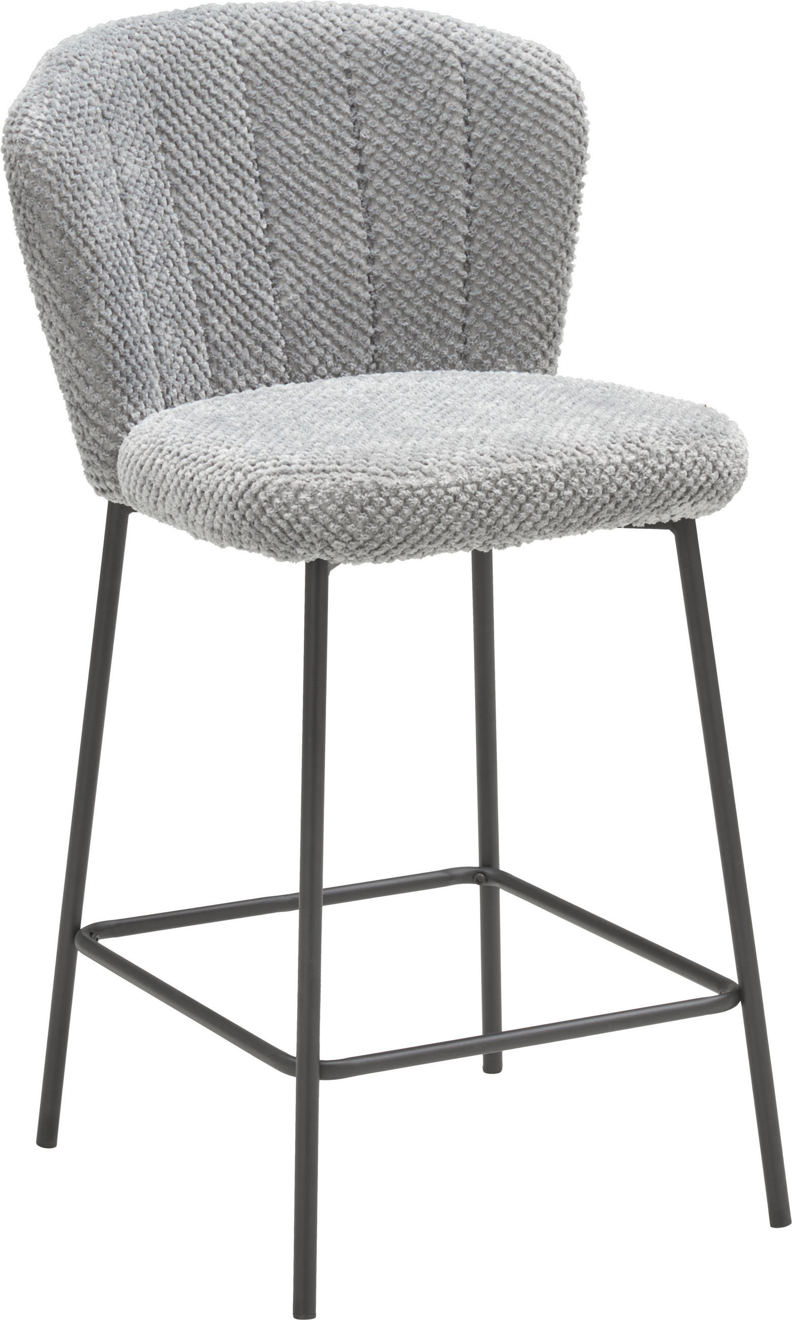 BARHOCKER Struktur Grau Eisen Pappel Sperrholz  - Schwarz/Grau, LIFESTYLE, Holz/Textil (55/101/59cm) - Livetastic