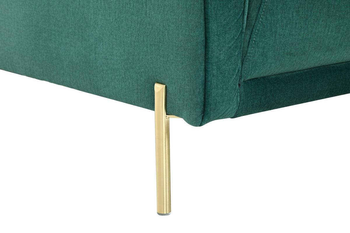 2-SITZER-SOFA Samt Grün  - Goldfarben/Grün, Design, Textil/Metall (144/75/85cm) - Livetastic
