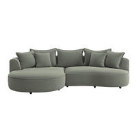 ECKSOFA LEVI Grün Velours, Struktur  - Schwarz/Grün, MODERN, Kunststoff/Textil (168/287cm) - Livetastic