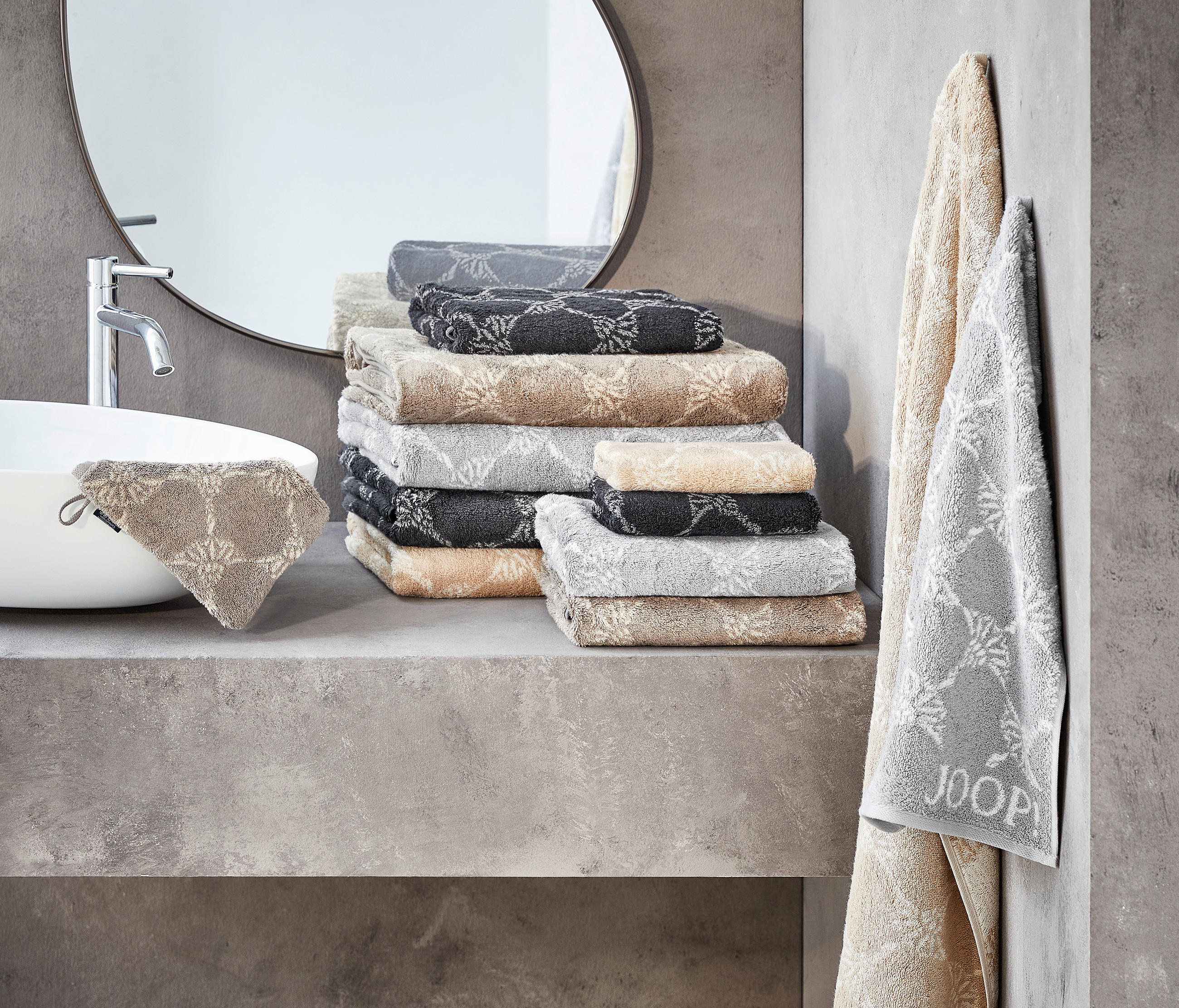 RUČNÍK, 50/100 cm, krémová - krémová, Design, textil (50/100cm) - Joop!