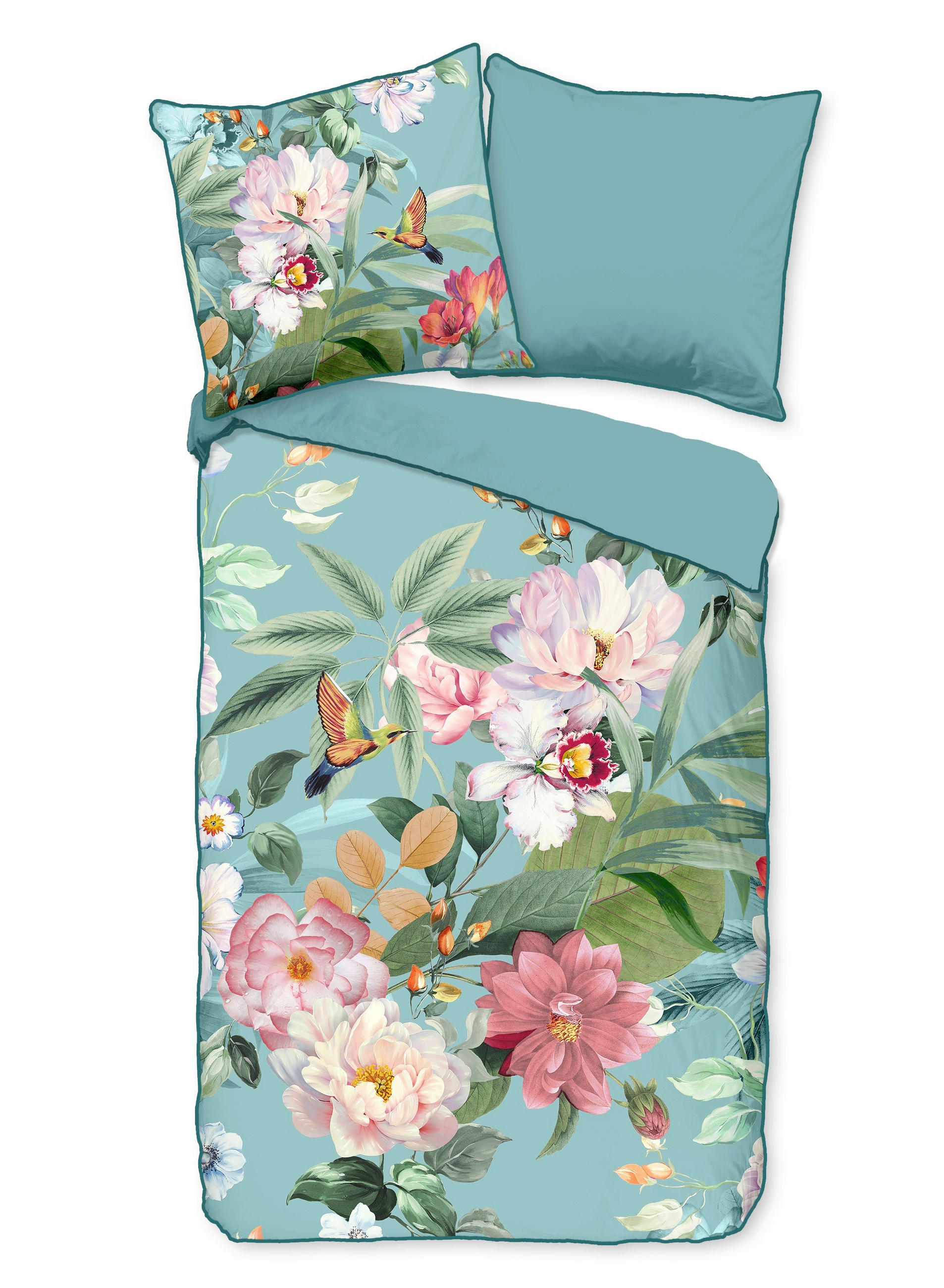 WENDEBETTWÄSCHE Fungi Satin 155/220 cm  - Multicolor, Natur, Textil (155/220cm)