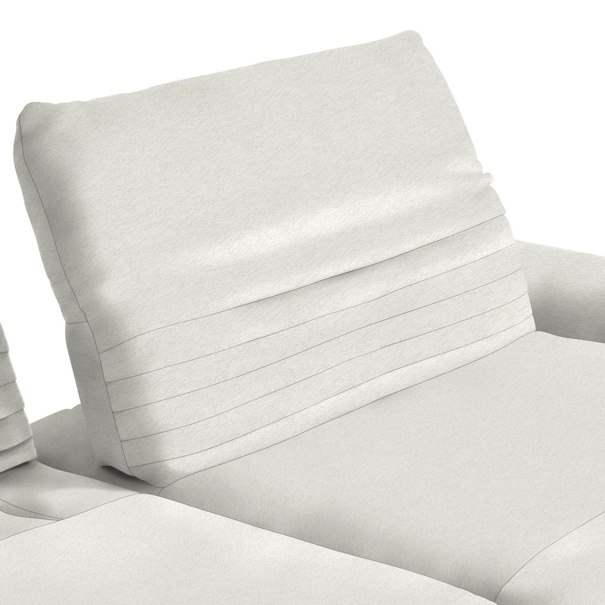 ECKSOFA  in Teddystoff Weiß  280/170-195 cm  - Schwarz/Weiß, Design, Textil/Metall (280/170-195cm) - Dieter Knoll