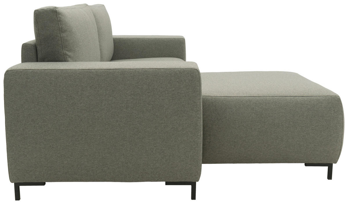 ECKSOFA in Webstoff Graubraun  242/160 cm  - Graubraun/Schwarz, Design, Textil/Metall (242/160cm) - LOOKS by W.Joop