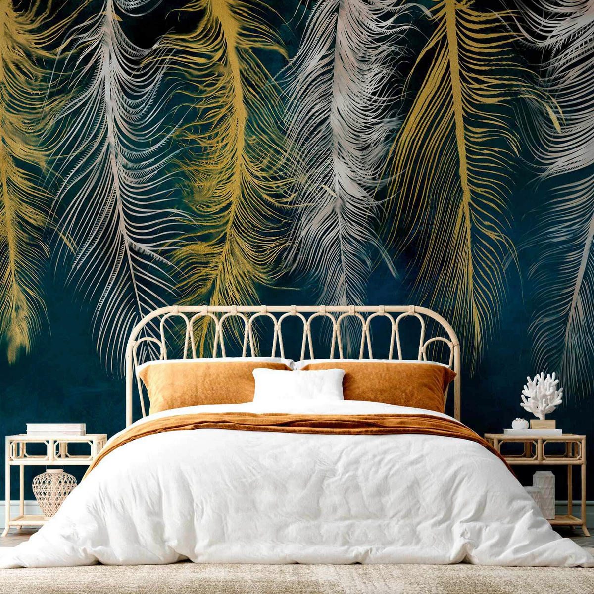 FOTOTAPETE  - Currygelb/Grauweiß, LIFESTYLE, Textil (200/140cm) - artgeist