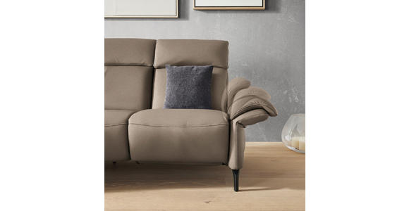 TRAPEZSOFA in Mikrofaser Taupe - Taupe/Schwarz, KONVENTIONELL, Textil/Metall (221/103/95cm) - Dieter Knoll