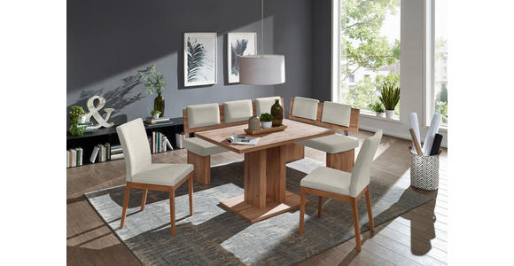 ECKBANKGRUPPE in Textil, Holzwerkstoff Eichefarben, Sandfarben - Sandfarben/Eichefarben, KONVENTIONELL, Holzwerkstoff/Textil - Cantus