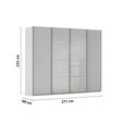 SCHWEBETÜRENSCHRANK 271/235/68 cm 4-türig Grau  - Chromfarben/Grau, KONVENTIONELL, Glas/Holzwerkstoff (271/235/68cm) - Novel