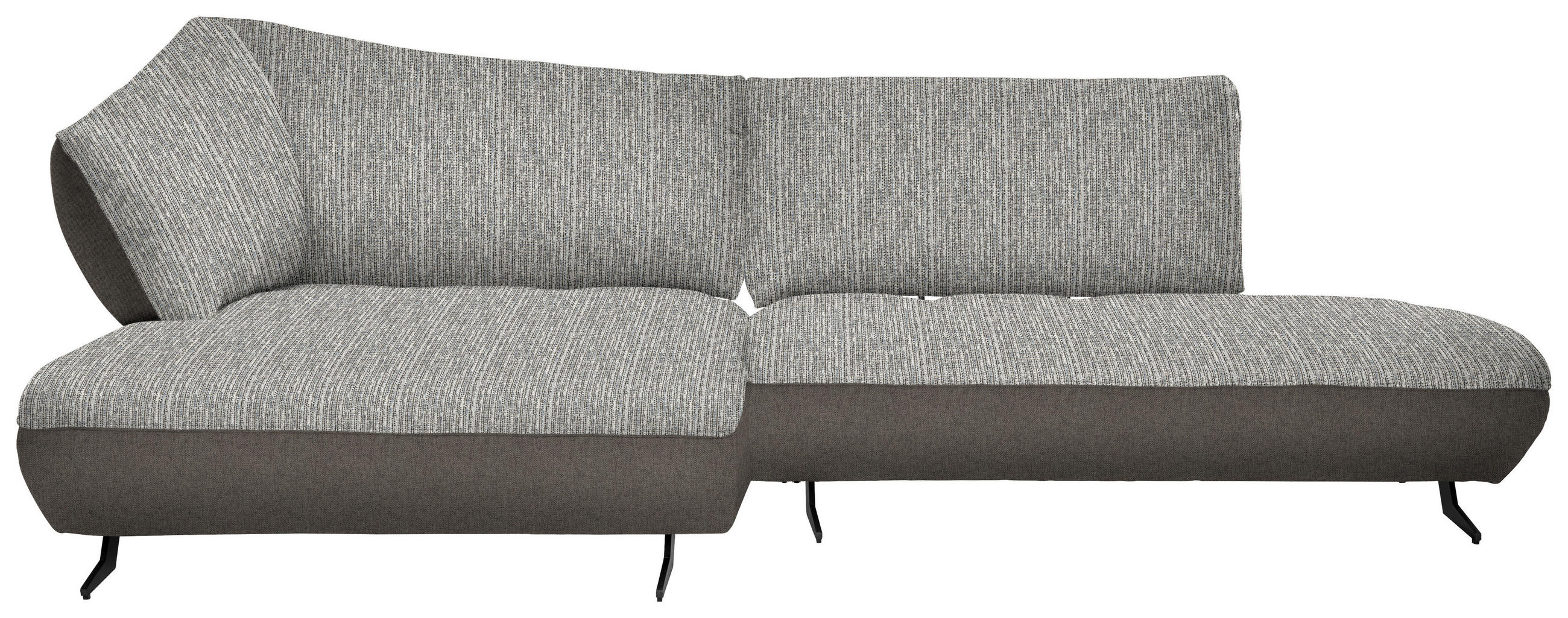 ECKSOFA in Webstoff, Struktur Blau, Sandfarben  172/265 cm  - Sandfarben/Blau, Design, Textil/Metall (172/265cm) - Joop!