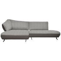 ECKSOFA in Webstoff, Struktur Blau, Sandfarben  172/265 cm  - Sandfarben/Blau, Design, Textil/Metall (172/265cm) - Joop!