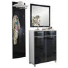 GARDEROBE 3-teilig  in 135/195/37 cm  - Weiss/Anthrazit, Design, Glas/Holzwerkstoff (135/195/37cm)