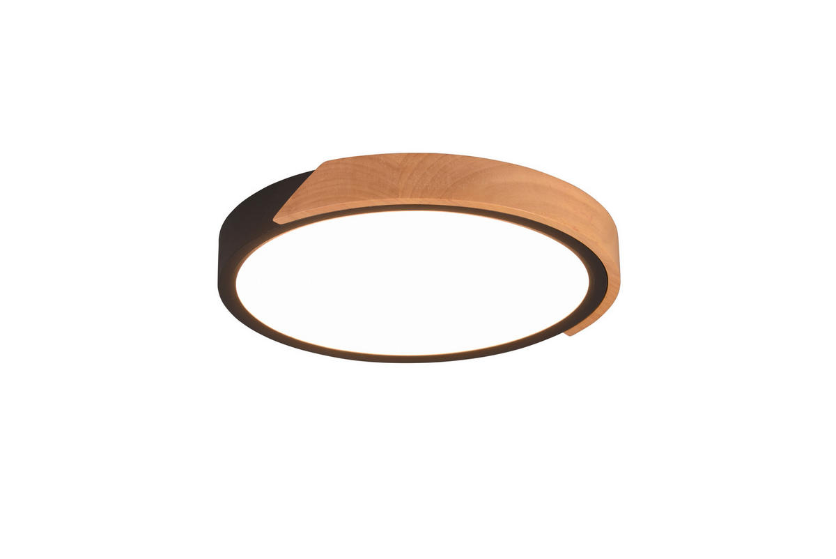 LED-DECKENLEUCHTE  31,5/3,5 cm    - Schwarz/Braun, Basics, Holz/Kunststoff (31,5/3,5cm)