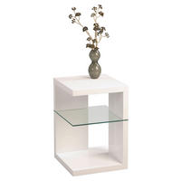 PRÍRUČNÝ STOLÍK, biela - biela, Design, kompozitné drevo/sklo (40/40/60cm) - Xora