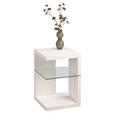 BEISTELLTISCH 40/40/60 cm Weiß quadratisch  - Weiß, Design, Glas/Holzwerkstoff (40/40/60cm) - Xora