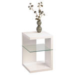 BEISTELLTISCH in Glas, Holzwerkstoff 40/40/60 cm  - Weiß, Design, Glas/Holzwerkstoff (40/40/60cm) - Xora