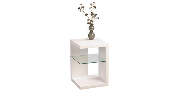BEISTELLTISCH 40/40/60 cm Weiß quadratisch  - Weiß, Design, Glas/Holzwerkstoff (40/40/60cm) - Xora