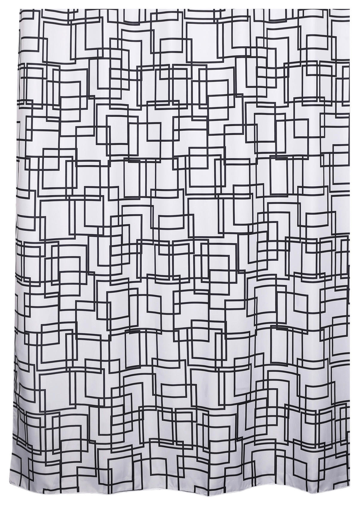 DUSCHDRAPERI 180/200 cm  - vit/svart, Design, textil (180/200cm)