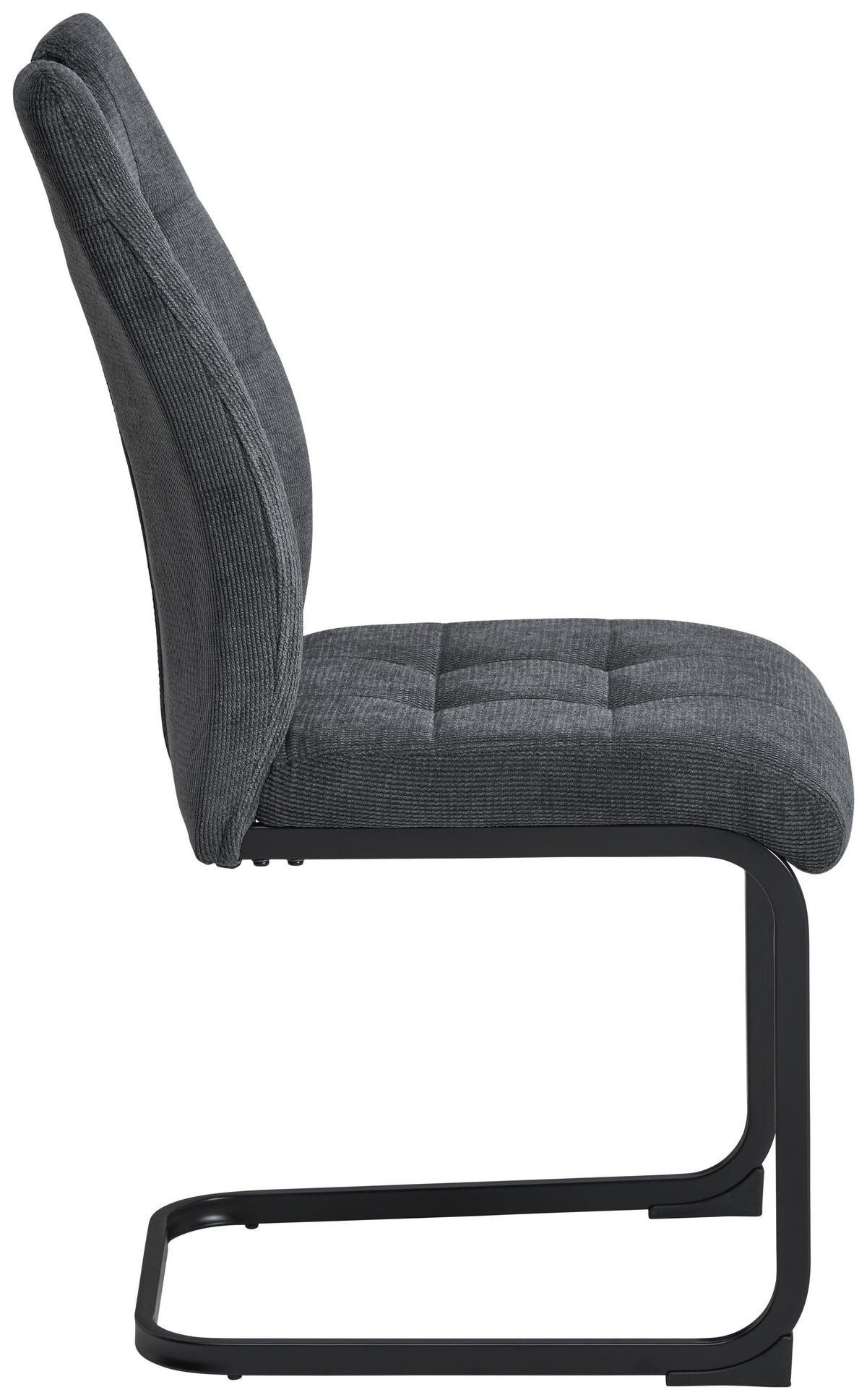 SCHWINGSTUHL  in Eisen Mikrofaser  - Anthrazit/Schwarz, LIFESTYLE, Textil/Metall (44/96/59cm) - MID.YOU