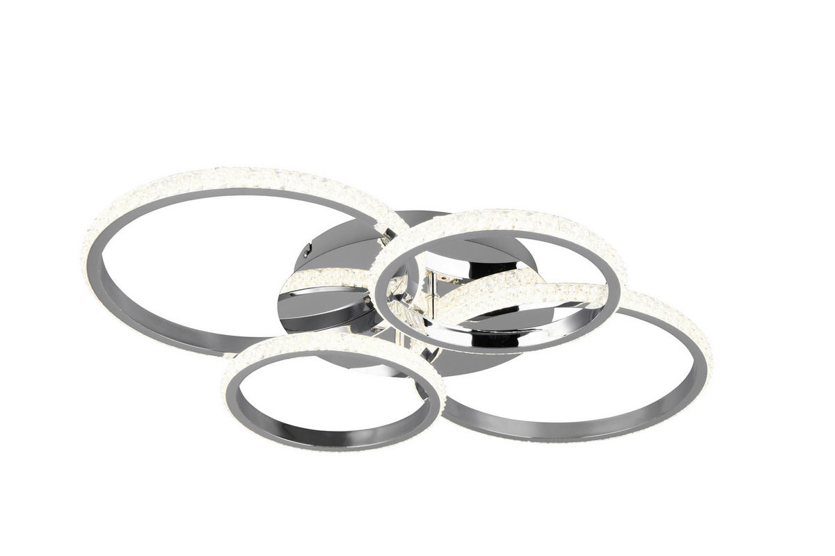 LED-DECKENLEUCHTE  65,5/8,5 cm    - Chromfarben, Design, Metall (65,5/8,5cm)