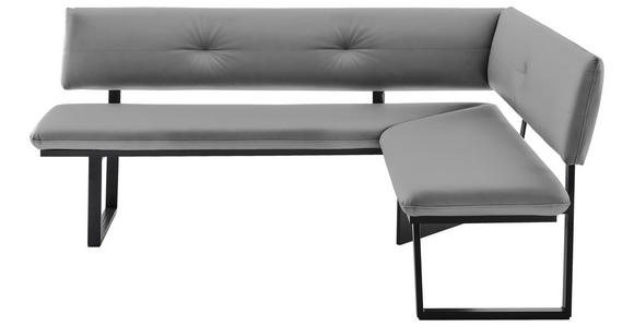 ECKBANK 190/150 cm  in Schwarz, Hellgrau  - Hellgrau/Schwarz, MODERN, Textil/Metall (190/150cm) - Cantus