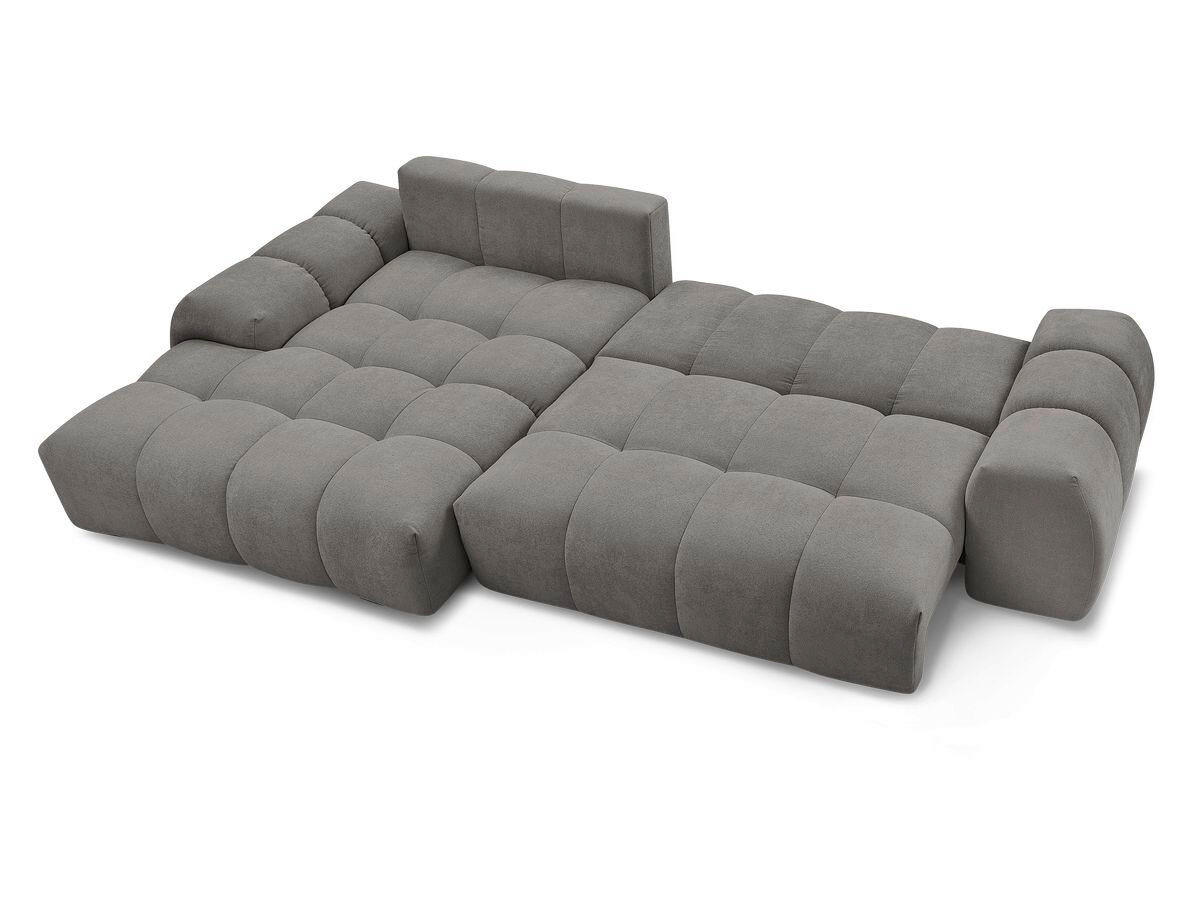 ECKSCHLAFSOFA EVEREST  mit Rücken echt, Armteil links, Armteil rechts Struktur Dunkelgrau  - Dunkelgrau/Schwarz, MODERN, Kunststoff/Textil (180/318cm) - Livetastic