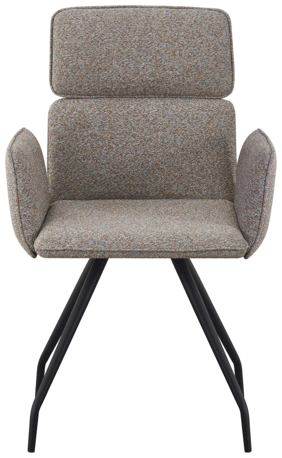 STOL MED ARMSTÖD  tygutbud vävt tyg  - gråbrun/svart, Design, metall/textil (58/90/62cm) - Stylife