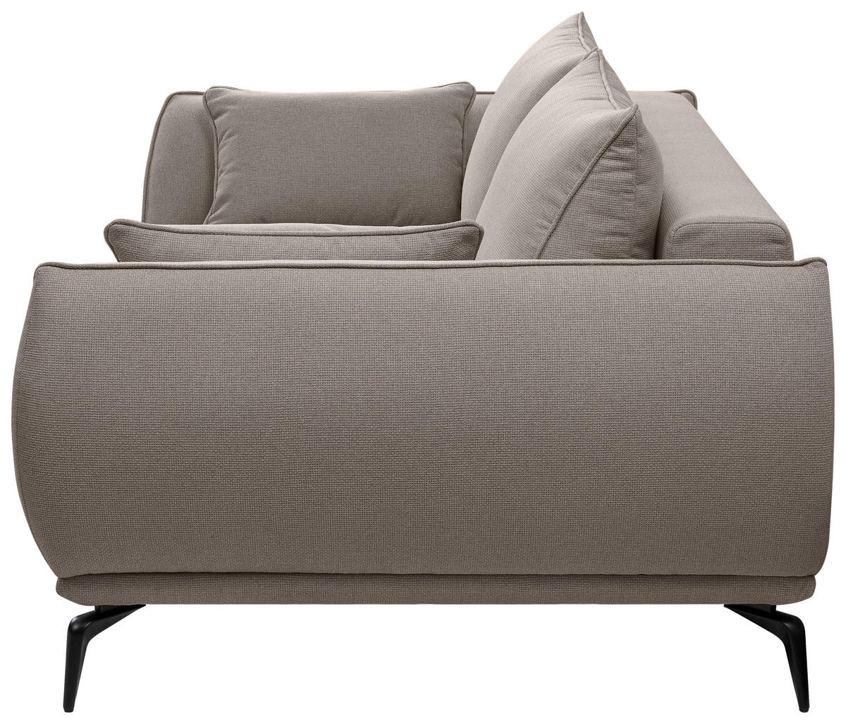 2-SITZER-SOFA in Webstoff Hellbraun  - Hellbraun/Schwarz, Modern, Textil/Metall (208/86/118cm) - MID.YOU