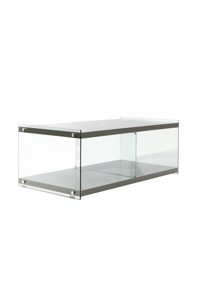 BEISTELLTISCH in Holz, Glas 120/45/60 cm  - Grau, Design, Glas/Holz (120/45/60cm) - Kayoom