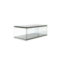 BEISTELLTISCH in Holz, Glas 120/45/60 cm  - Grau, Design, Glas/Holz (120/45/60cm) - Kayoom