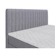 BOXBETT 160/200 cm  in Silberfarben  - Silberfarben/Schwarz, Basics, Kunststoff/Textil (160/200cm) - Carryhome